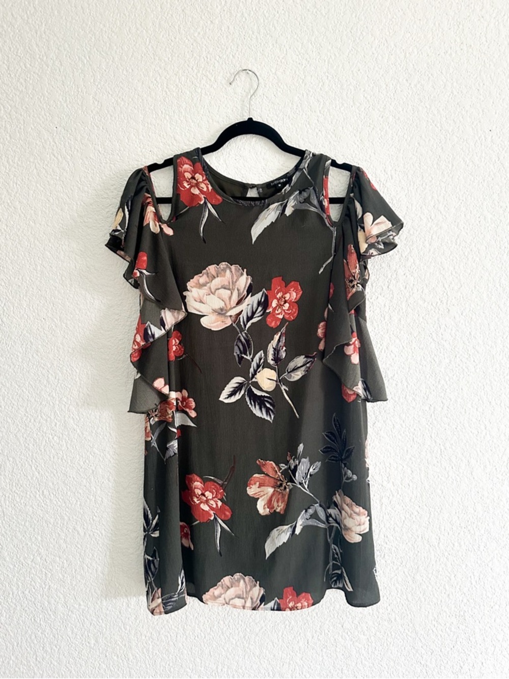 Papermoon Olive Floral Tank with Purple and Cream Accents
